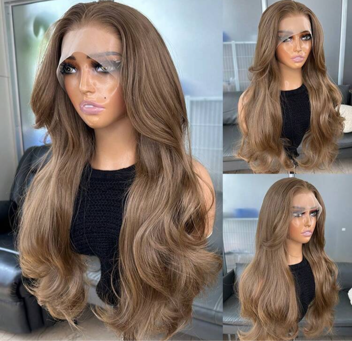 22” Long Wave Kanekalon brown hair | high quality human blend
