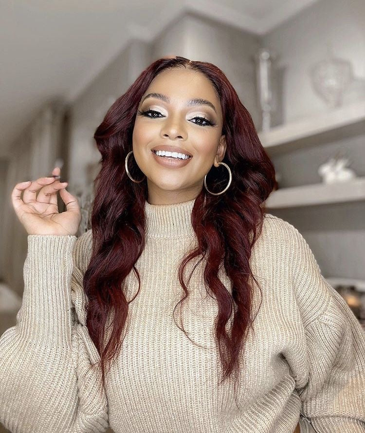 22” Burgundy Wig | 13x6 Lace Front | Human blend