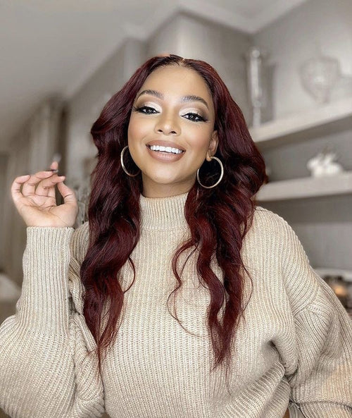22” Burgundy Wig | 13x6 Lace Front | Human blend