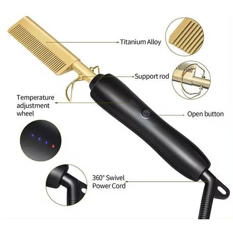 Beginner Styler Combo | 10” Glueless Virgin Bob wig | Hot comb & Wax stick