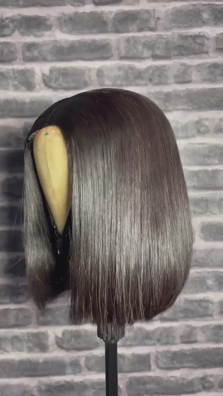 Beginner Styler Combo | 10” Glueless Virgin Bob wig | Hot comb & Wax stick