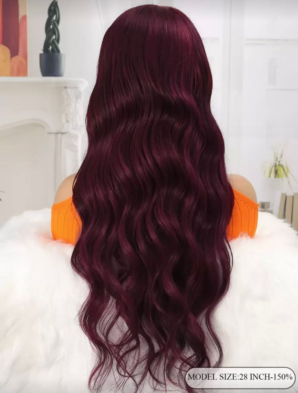 22” Burgundy Wig | 13x6 Lace Front | Human blend
